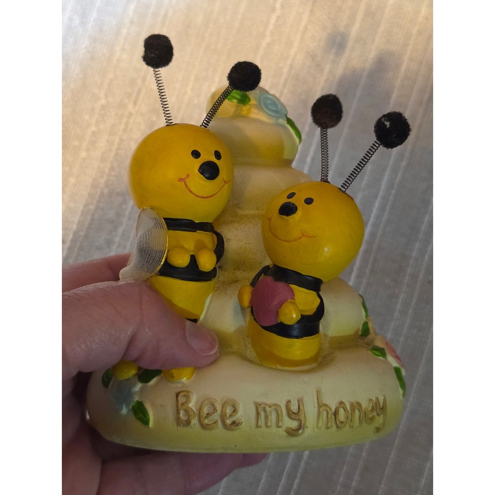 Bee My Honey Beehive Figurine Bumble Bee Heart Floral Decor Spring Bobble 5 Inch